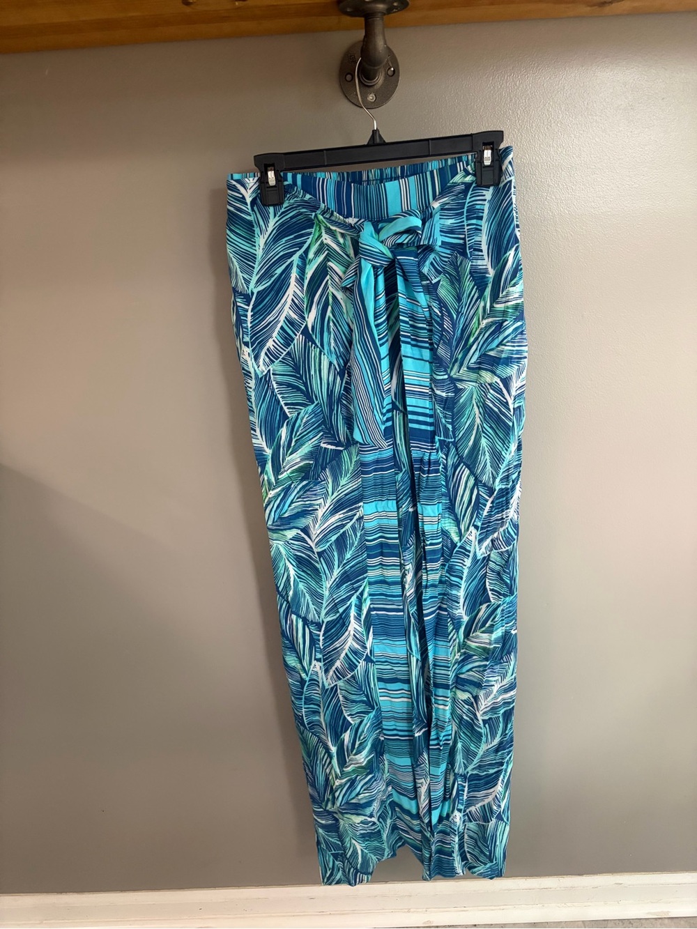 Blue Tropical Print Women’s Swim Cover-Up Pants